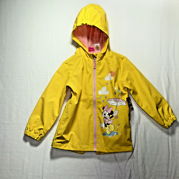 Disney Mini Mouse Rain Jacket Kids NEW YELLOW - Picture 1 of 8